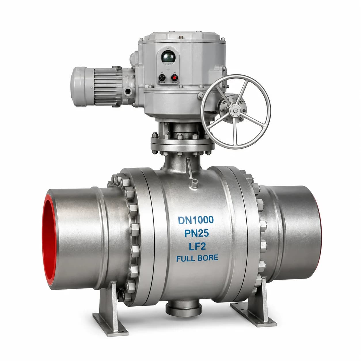Краны шаровые - Кран шаровой цельносварной (Trunnion Mounted) Ду1000 Ру25, сталь ASTM A350 LF2, под приварку, полнопроходной, с электроприводом IP68